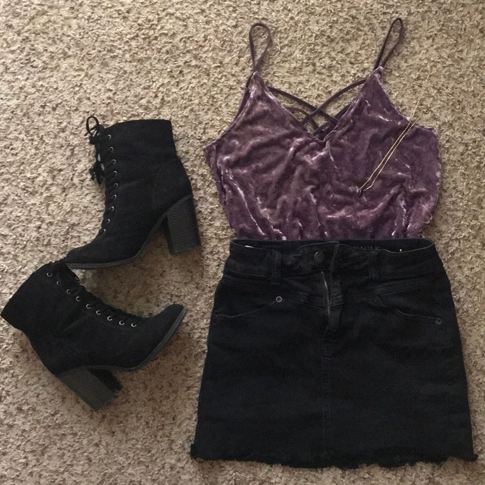 SOLD: Purple Velvet Flowy Tank American Eagle